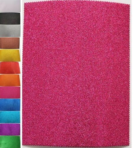 StoffBook PINK 2MM MOOSGUMMI-PLATTE GLITZER BASTELSTOFF 20X29,5CM STOFF STOFFE, D310 von Stoffbook