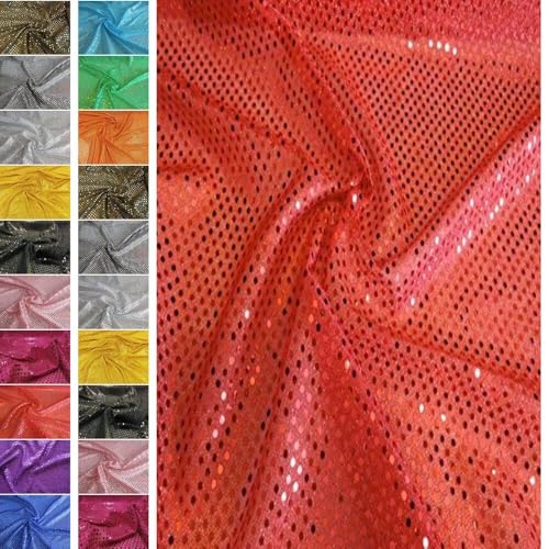 StoffBook ROT STRETCH GLITZERSTOFF PAILLETTENSTOFF KLEINE TUPFEN DIY STOFF KLEID PARTY, B421 von Stoffbook