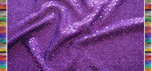 StoffBook VIOLETT STRETCH GLITZERSTOFF PAILLETTENSTOFF GROßE TUPFEN DIY STOFF KLEID PARTY, B595 von Stoffbook