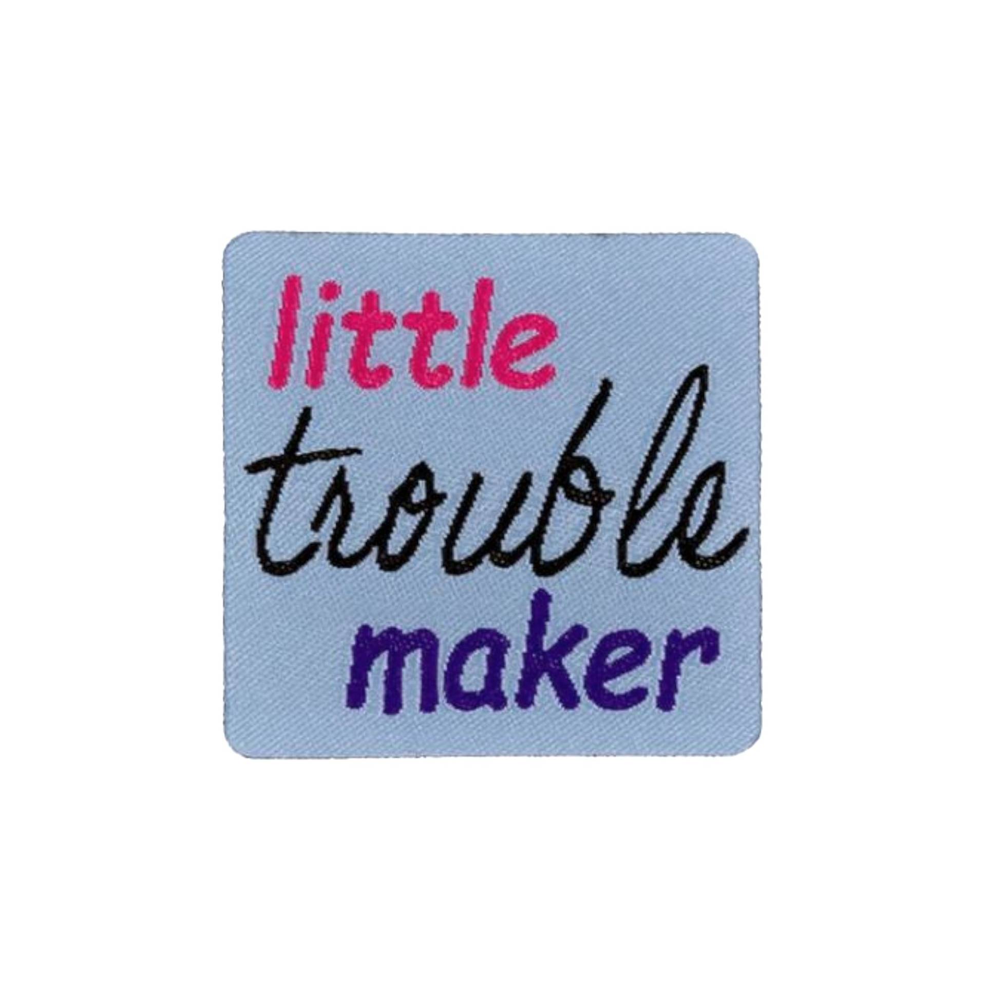 Applikation little troublemaker, hellblau von Stoffe Hemmers