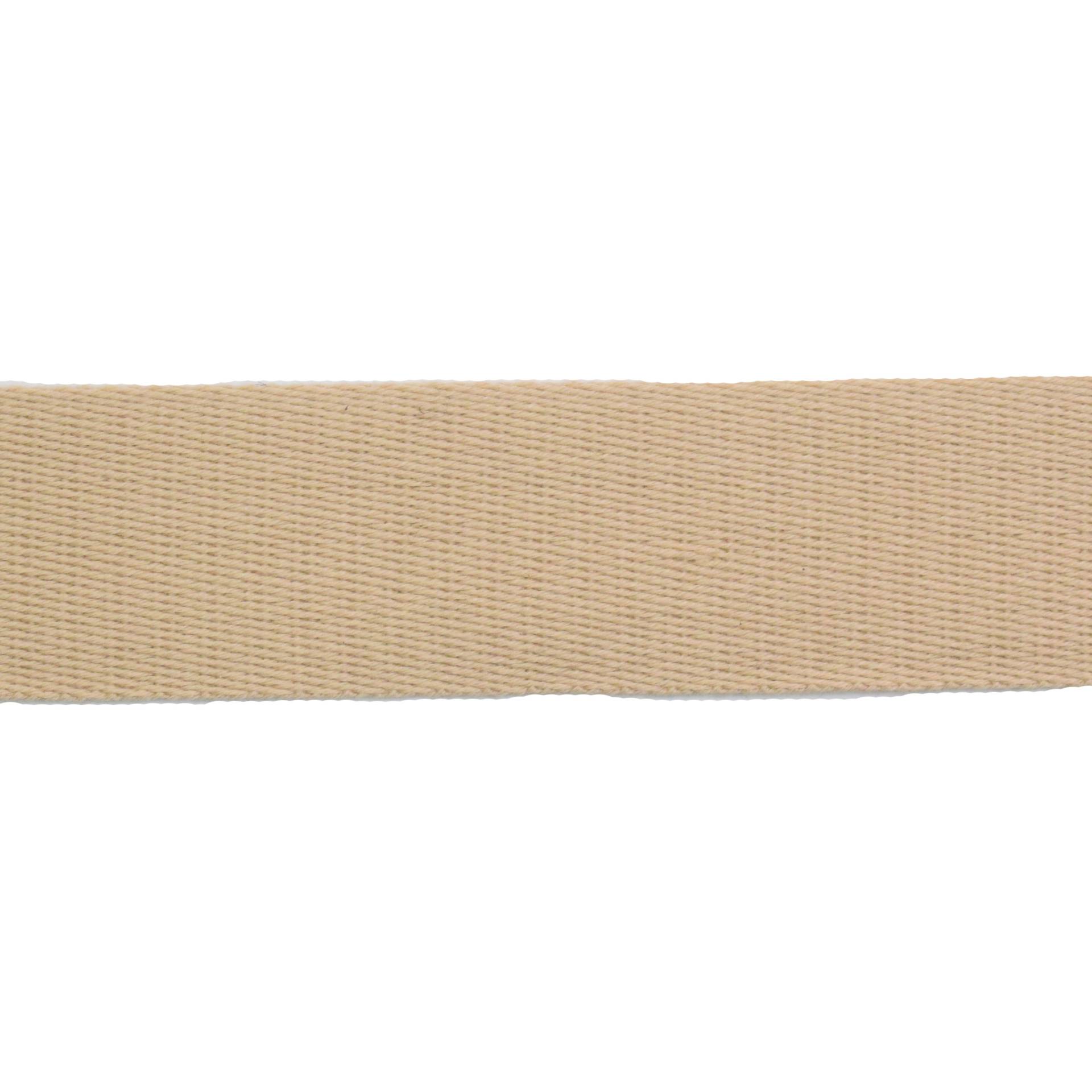 Baumwoll-Gurtband uni beige 38 mm von Stoffe Hemmers