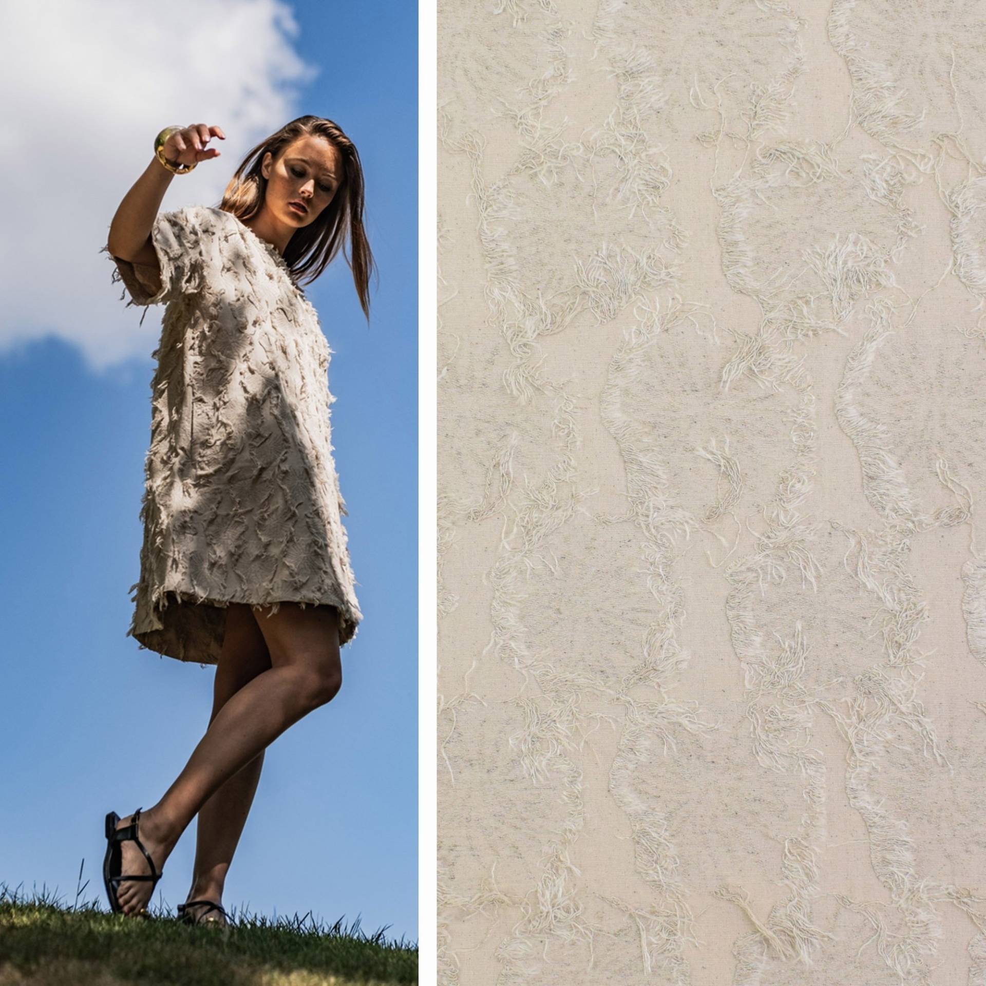 Baumwoll Mix Jacquard Flower Fibre Mood, beige Baumwoll Mix Jacquard Flower Fibre Mood, beige von Stoffe Hemmers