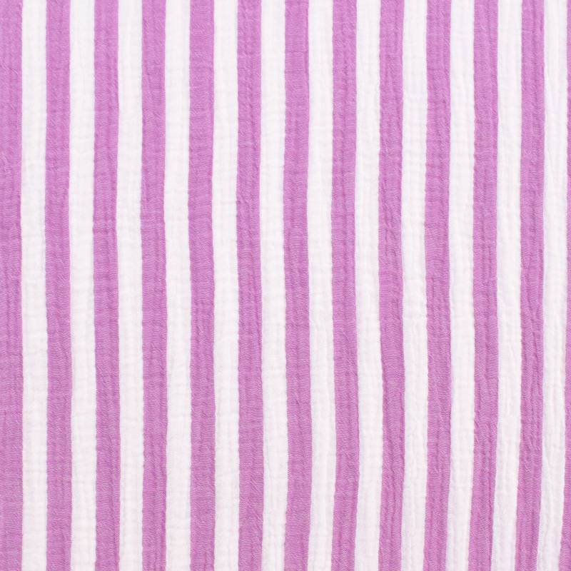 Baumwoll Musselin Stripes, beere von Stoffe Hemmers