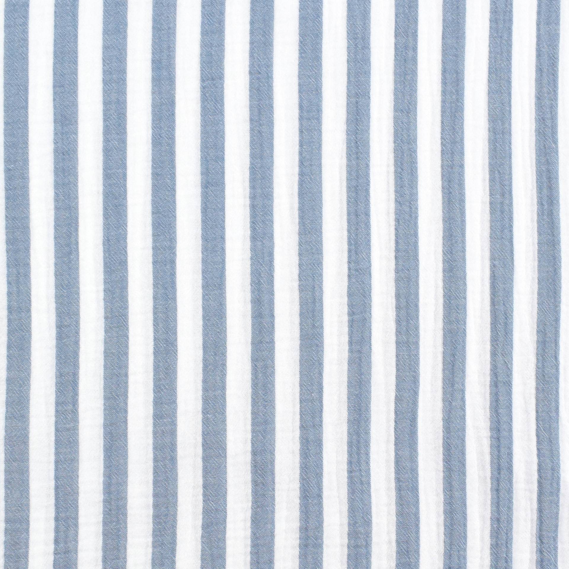 Baumwoll Musselin Stripes, blau von Stoffe Hemmers