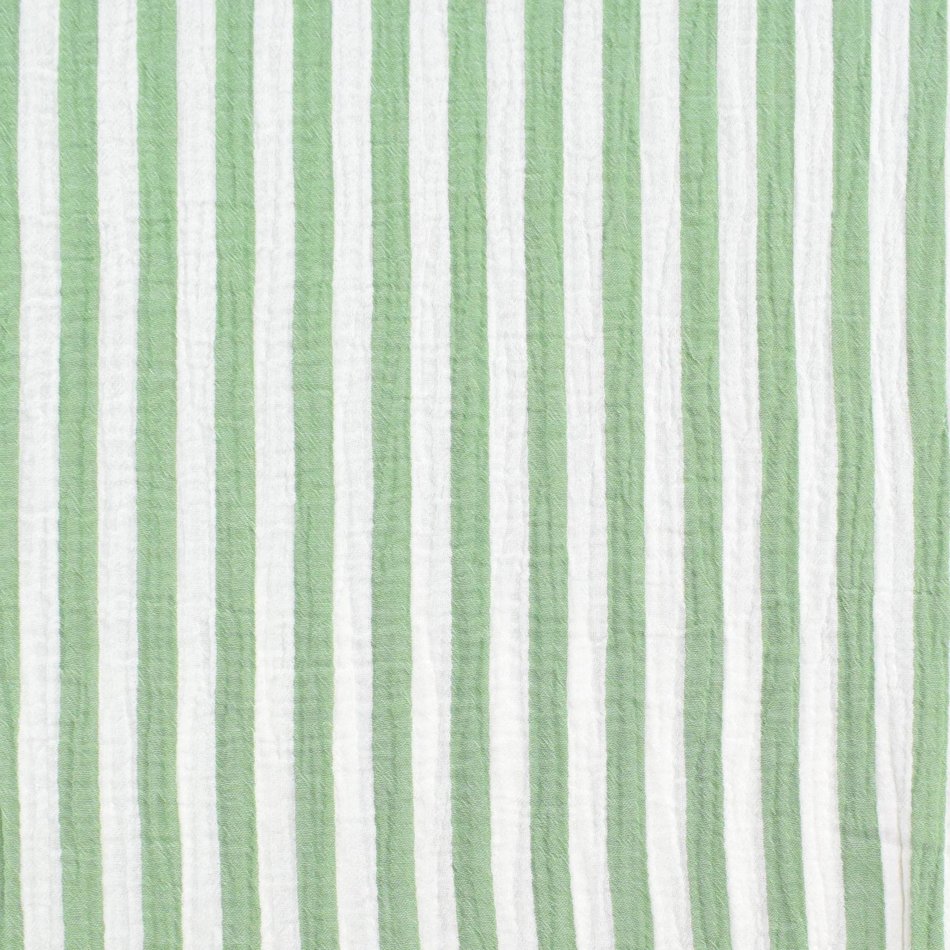 Baumwoll Musselin Stripes, grün von Stoffe Hemmers