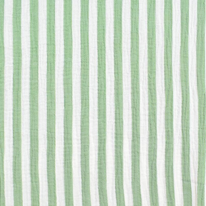 Baumwoll Musselin Stripes, grün von Stoffe Hemmers