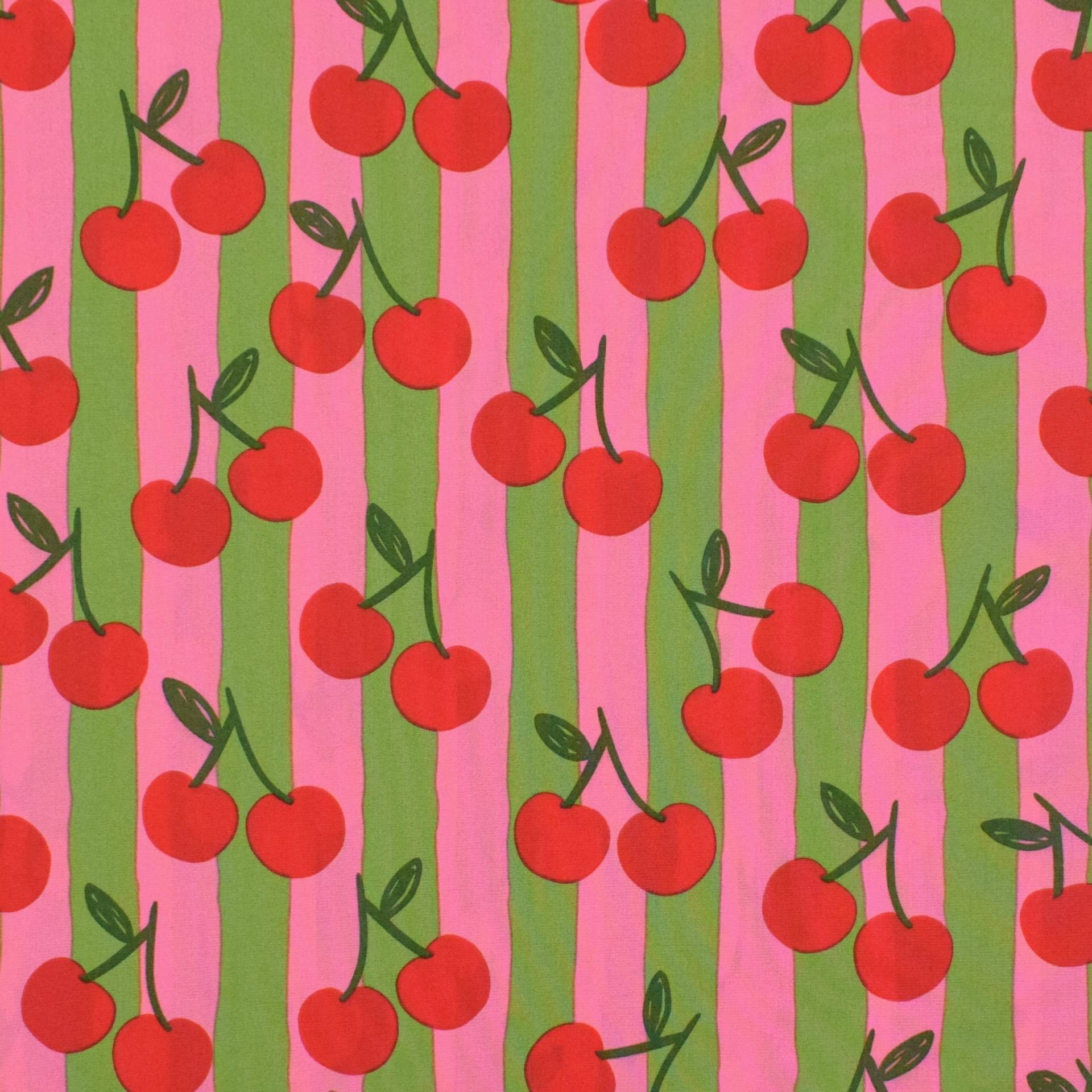 Baumwoll Popeline Cherries, pink Baumwoll Popeline Cherries, pink von Stoffe Hemmers