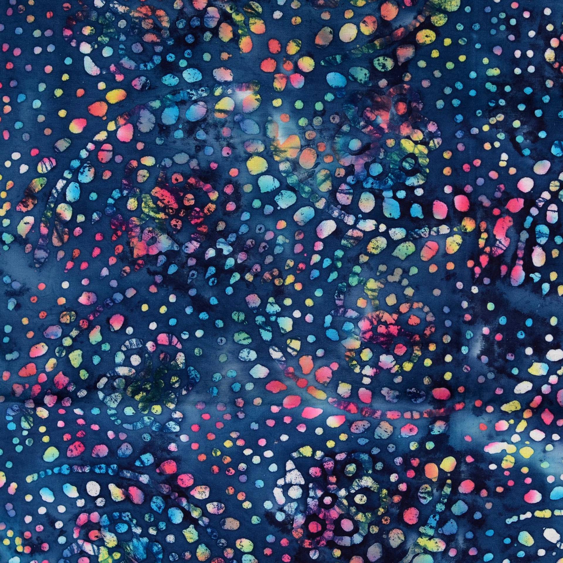 Baumwoll Popeline Tie Dye Spots, nachtblau von Stoffe Hemmers