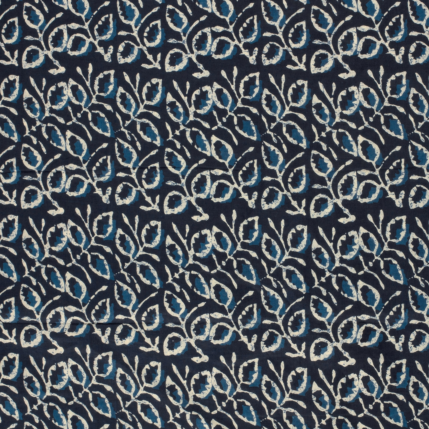 Baumwoll Voile Leaves, dunkelblau Baumwoll Voile Leaves, dunkelblau von Stoffe Hemmers