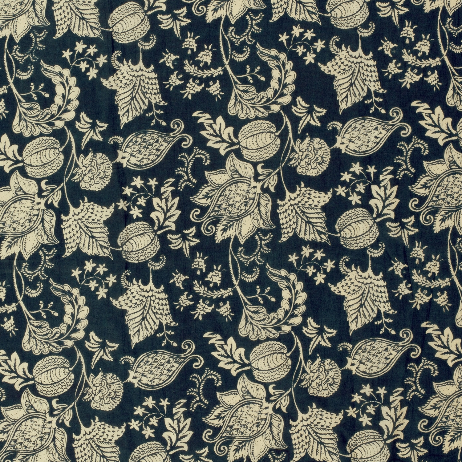 Baumwoll Voile Oriental Flowers, marine Baumwoll Voile Oriental Flowers, marine von Stoffe Hemmers