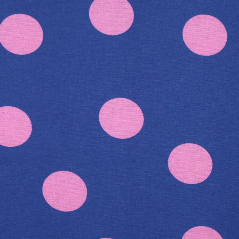 Baumwollflanell Big Dots, royalblau von Stoffe Hemmers