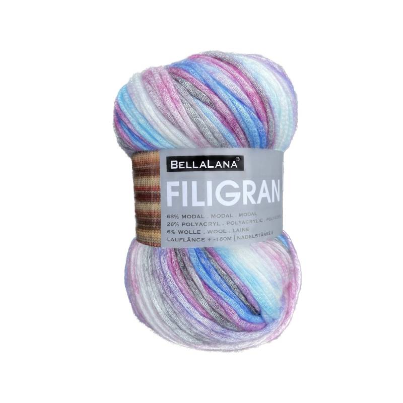 BellaLana Wolle Filigran 100gr. , blau-grau von Stoffe Hemmers