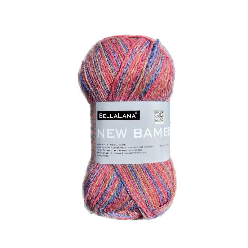 BellaLana Wolle New Bamboo 50gr. , rot-multicolor von Stoffe Hemmers