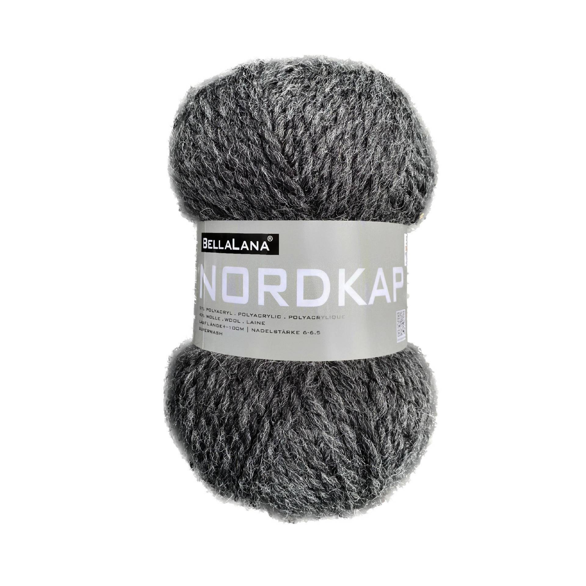 BellaLana Wolle Nordkap 100gr. , anthrazit meliert von Stoffe Hemmers