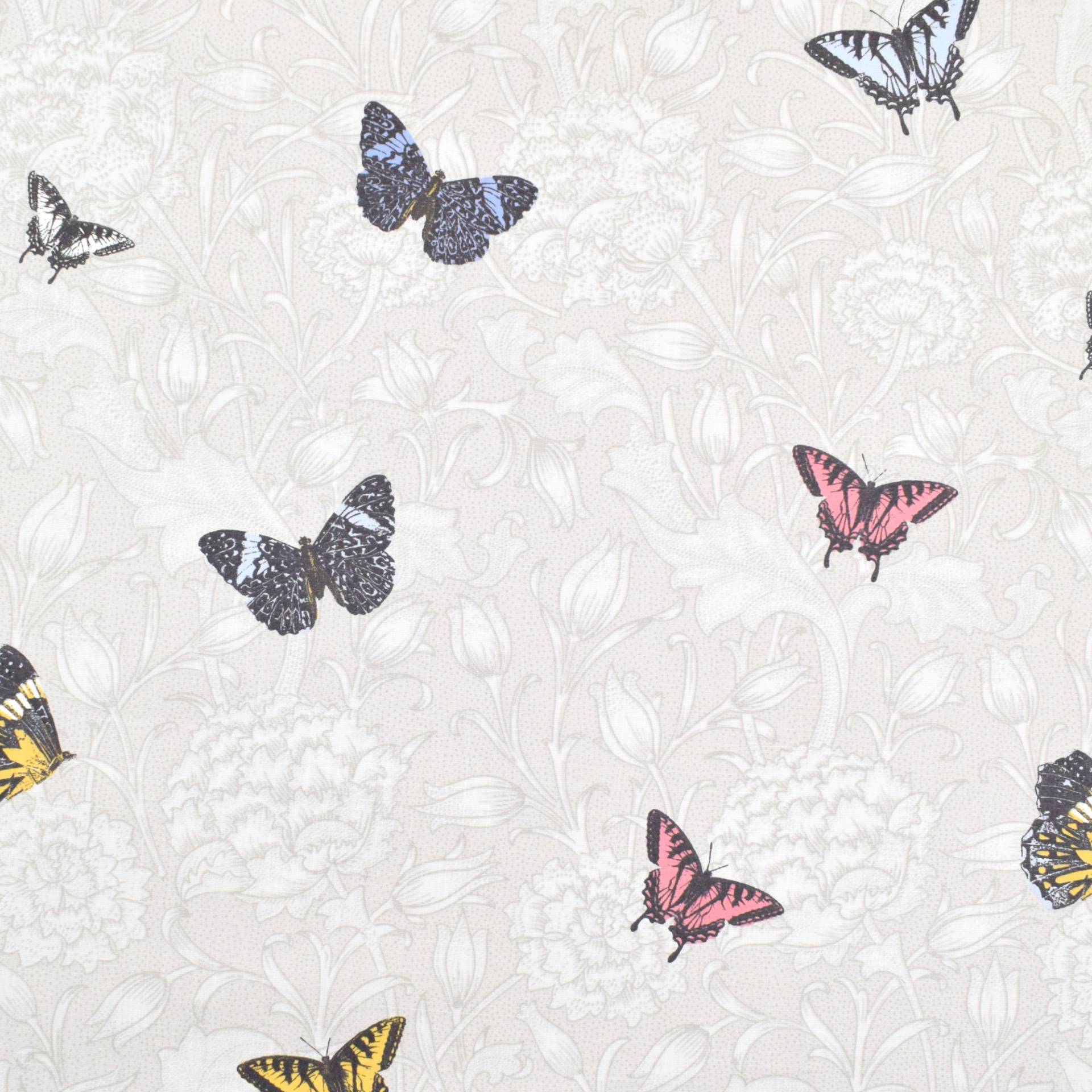 Beschichtete Baumwolle Butterfly, beige von Stoffe Hemmers