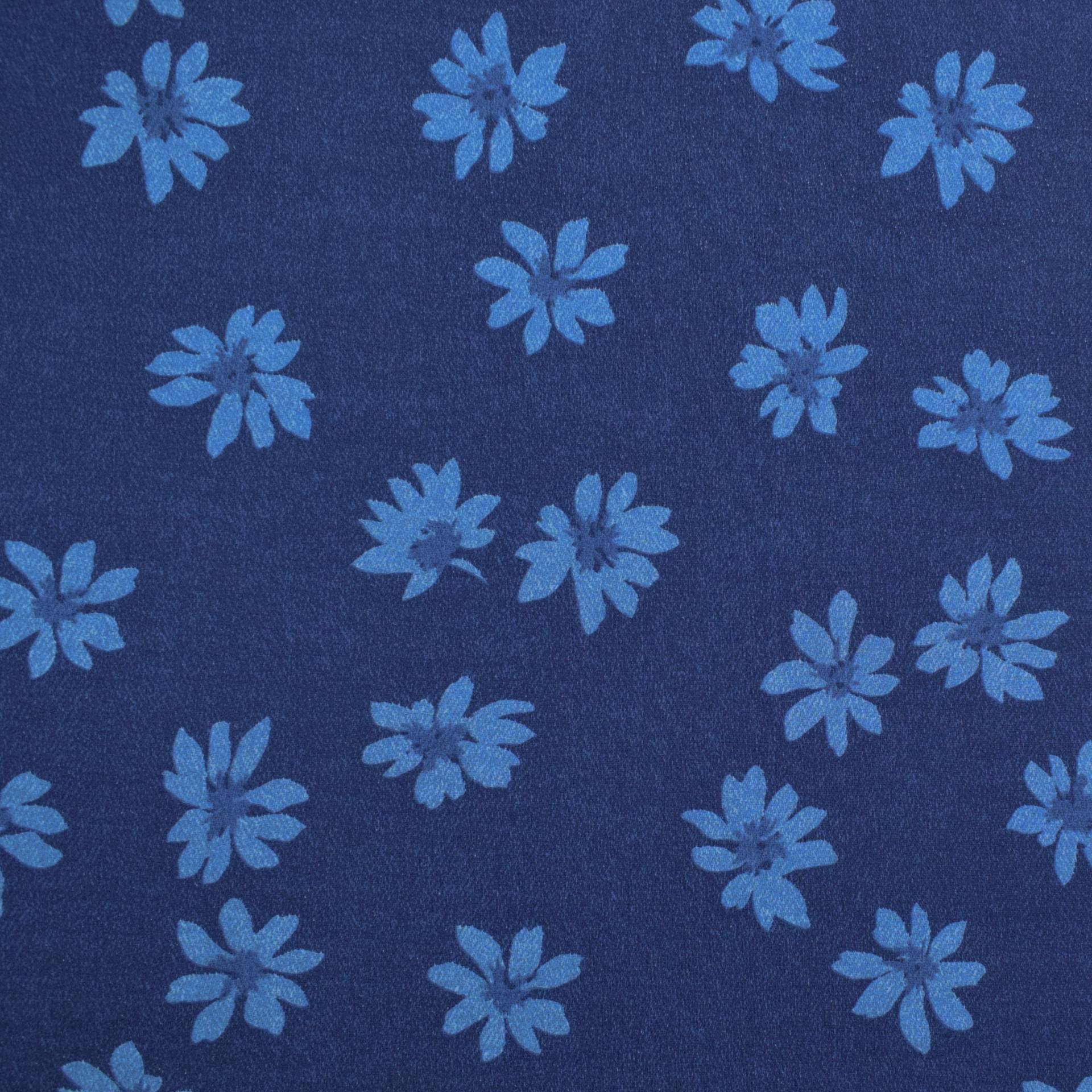 Blusenstoff Denim Blossoms, blau von Stoffe Hemmers