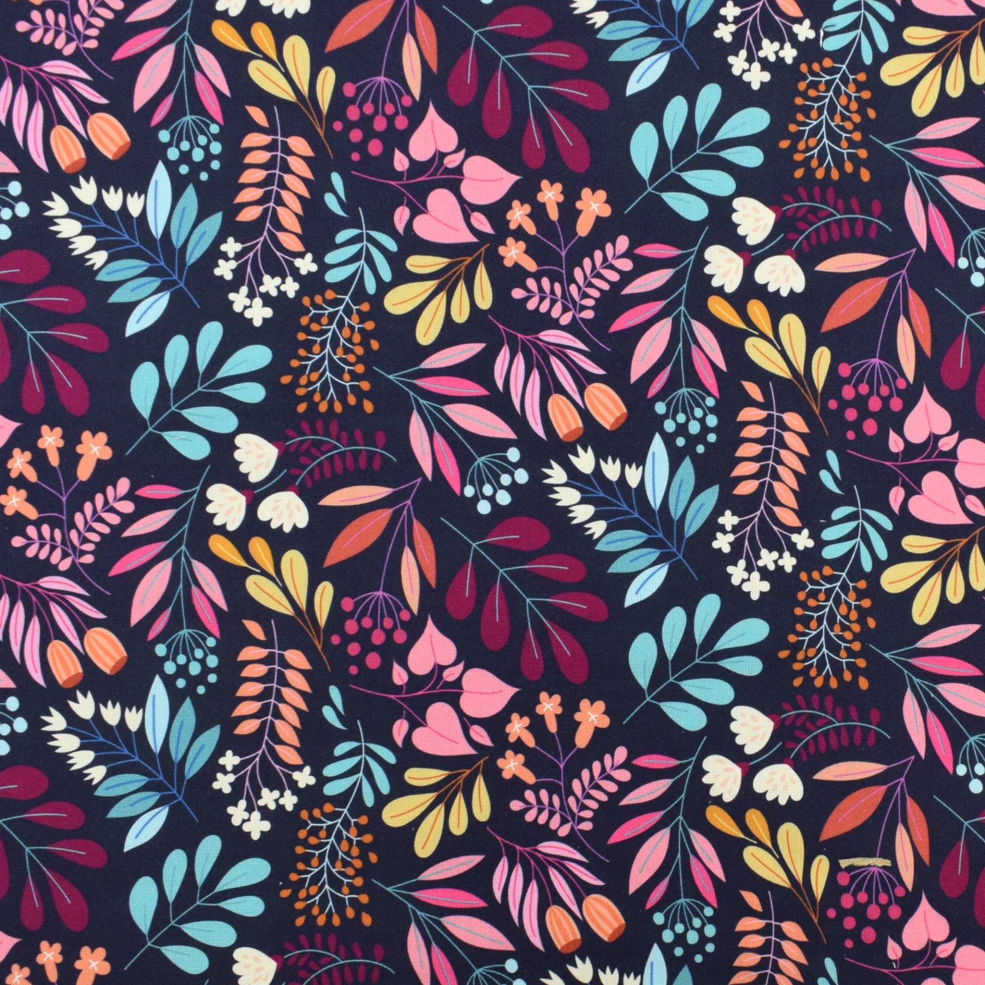 Canvas Albstoffe Hamburger Liebe Glossy Leaves, marine Canvas Albstoffe Hamburger Liebe Glossy Leaves, marine von Stoffe Hemmers