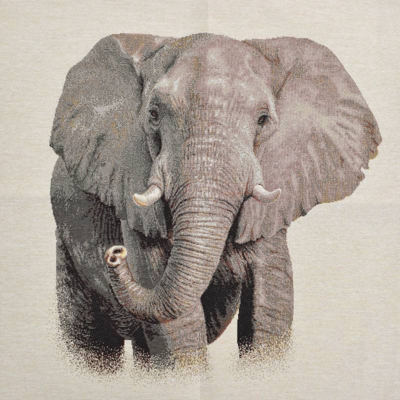 Dekostoff Gobelinstoff Panel Elefant, 46 x 46 cm von Stoffe Hemmers