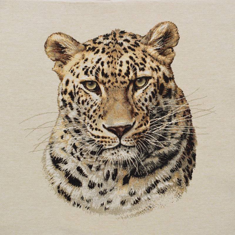 Dekostoff Gobelinstoff Panel Leopard, 46 x 46 cm von Stoffe Hemmers