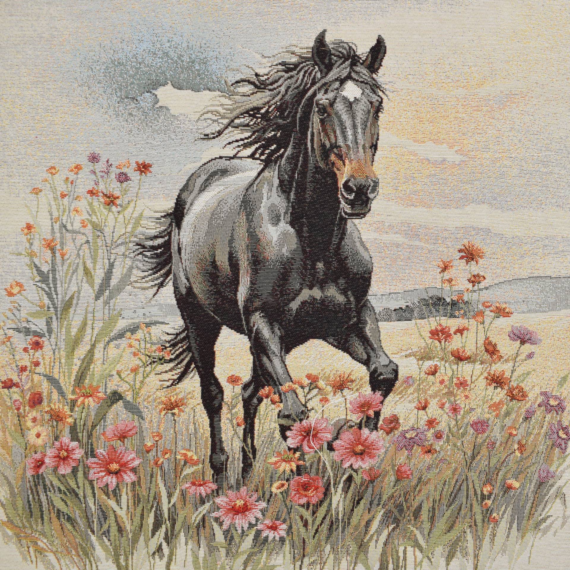 Dekostoff Gobelinstoff Panel Running Horse, 46 x 46 cm von Stoffe Hemmers