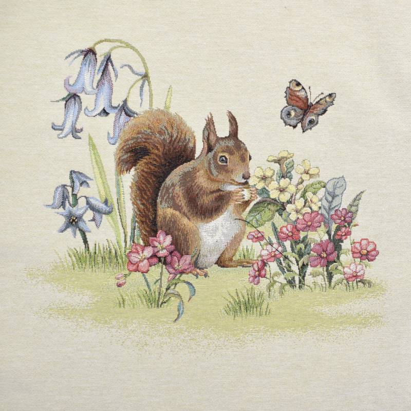 Dekostoff Gobelinstoff Panel Spring Squirrel, 46 x 46 cm von Stoffe Hemmers