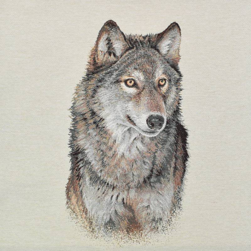 Dekostoff Gobelinstoff Panel Wolf, 46 x 46 cm von Stoffe Hemmers