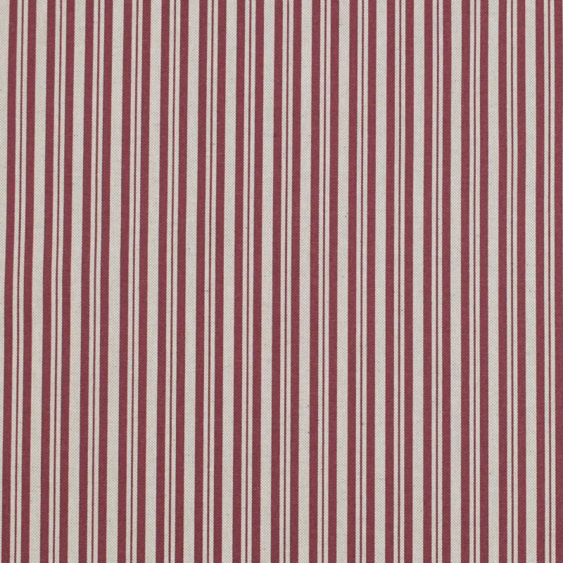 Dekostoff Halbpanama Stripe Scene, natur- weinrot von Stoffe Hemmers