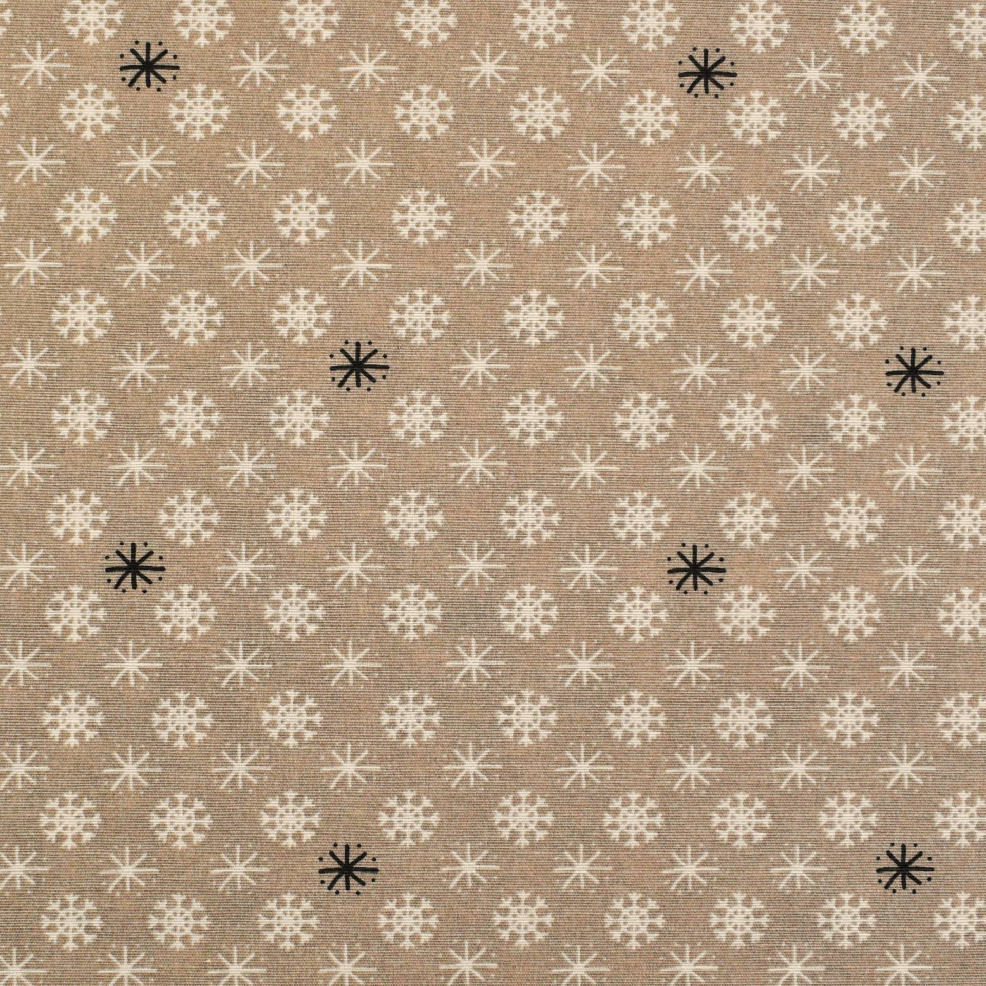 Dekostoff Ottoman Schneeflocken, beige von Stoffe Hemmers