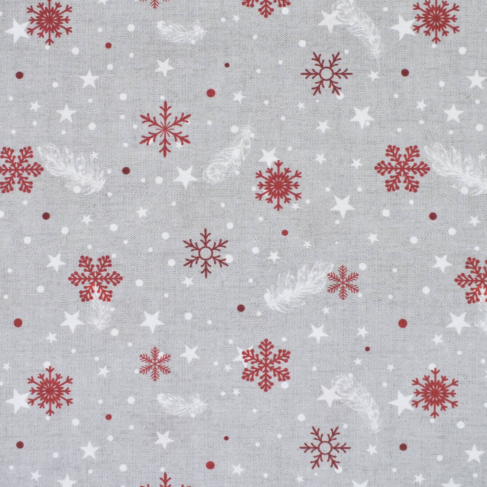 Dekostoff Ottoman Snowflakes, hellgrau von Stoffe Hemmers