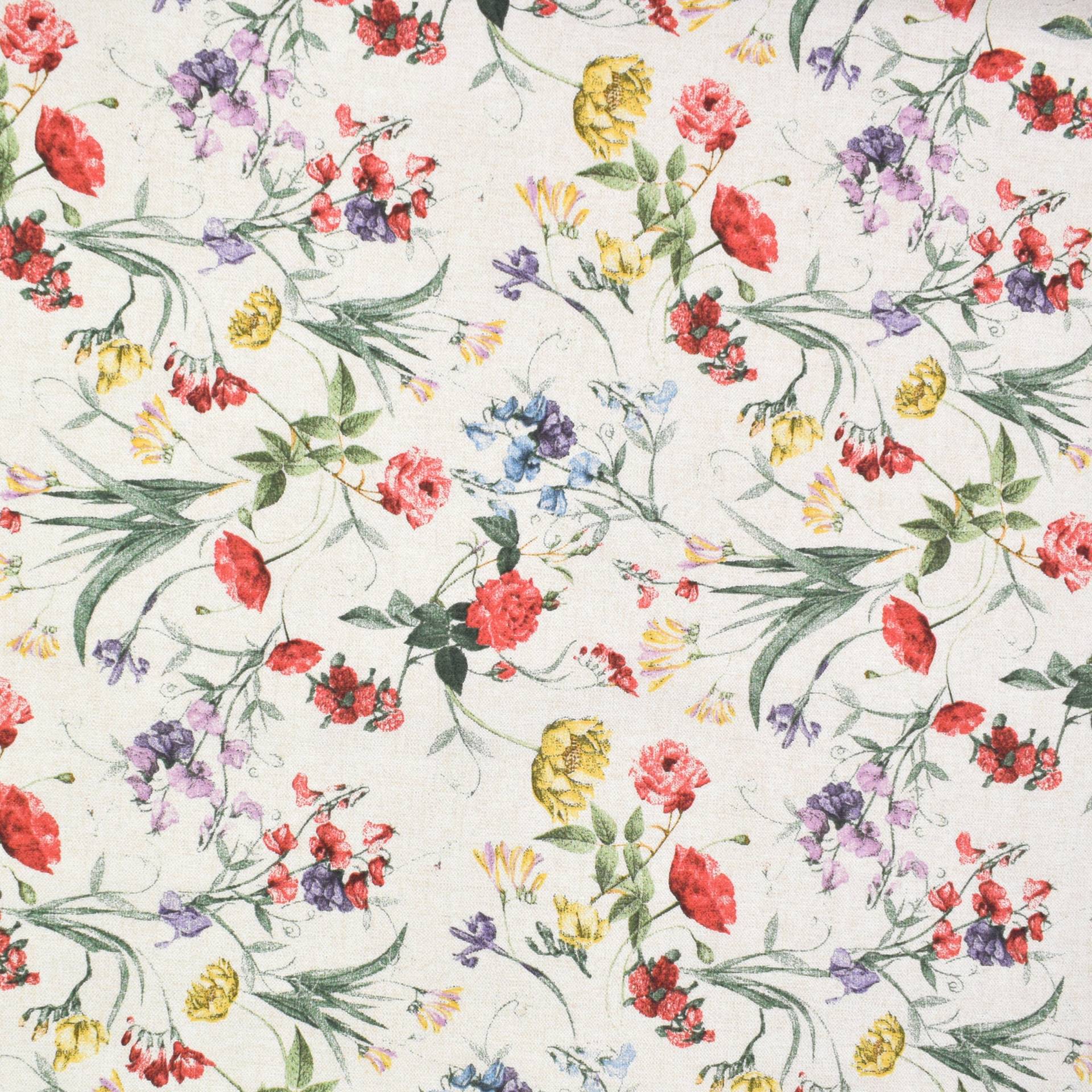 Dekostoff Ottoman Wildflowers, beige von Stoffe Hemmers