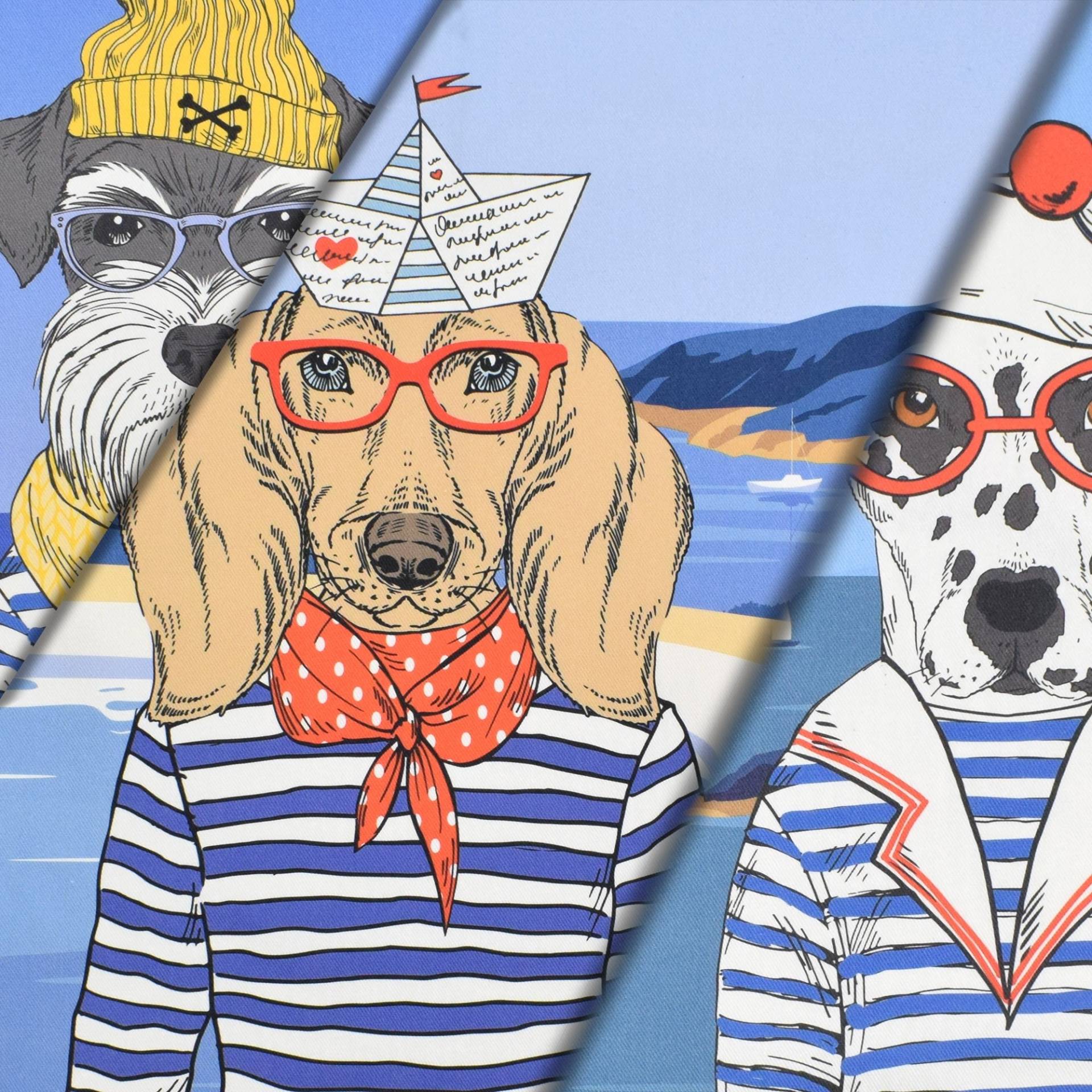 Dekostoff Panel Serge Sailor Dogs, 160 x 70 cm von Stoffe Hemmers