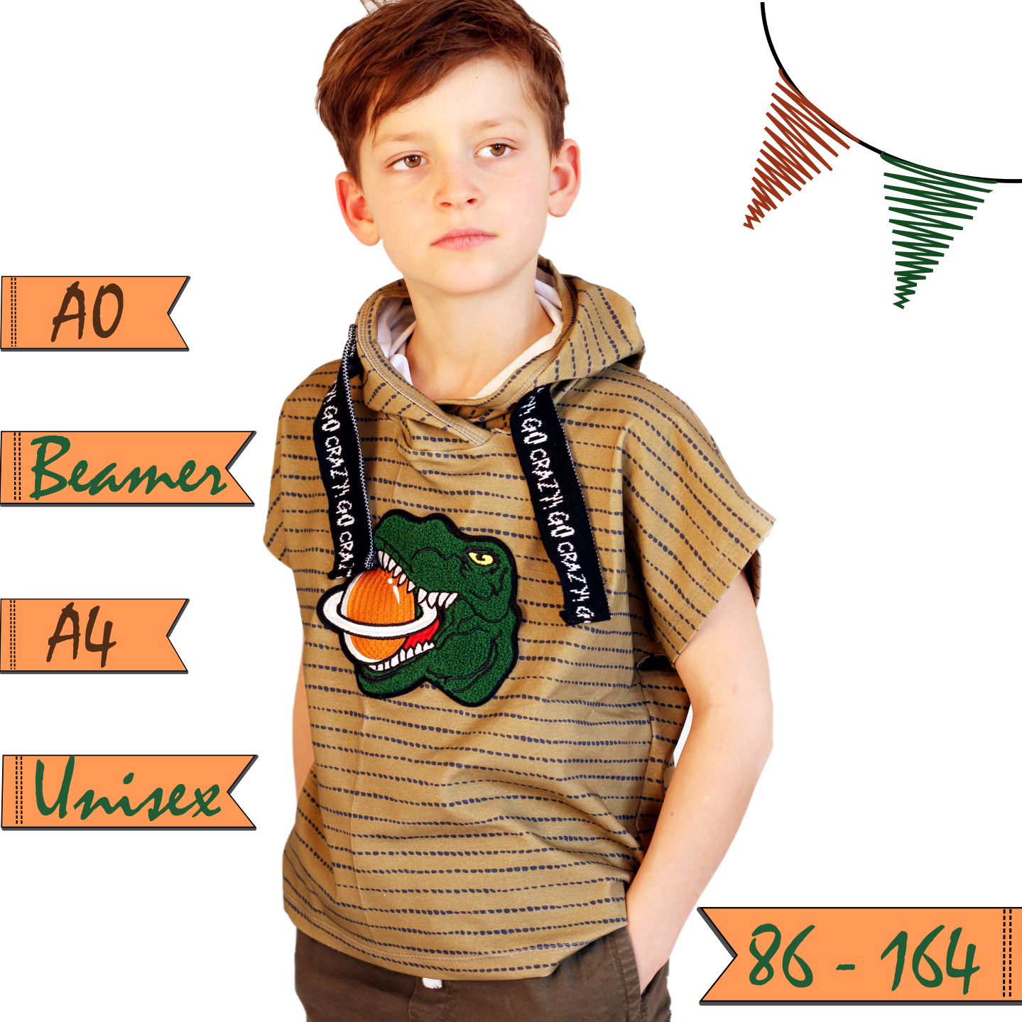 E-Book AnniNanni Kinder Oversized Kapuzenshirt Sommerwind von Stoffe Hemmers