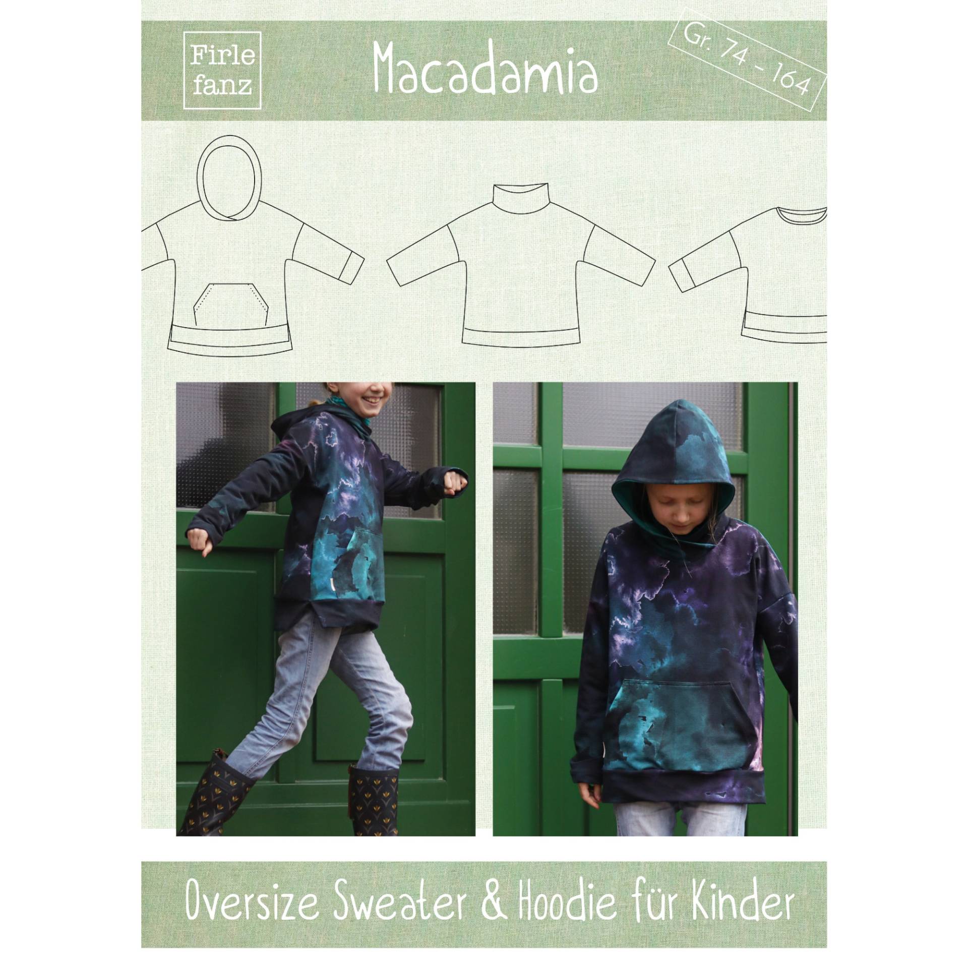 E-Book Firlefanz Oversize Sweater Kinder Macadamia von Stoffe Hemmers