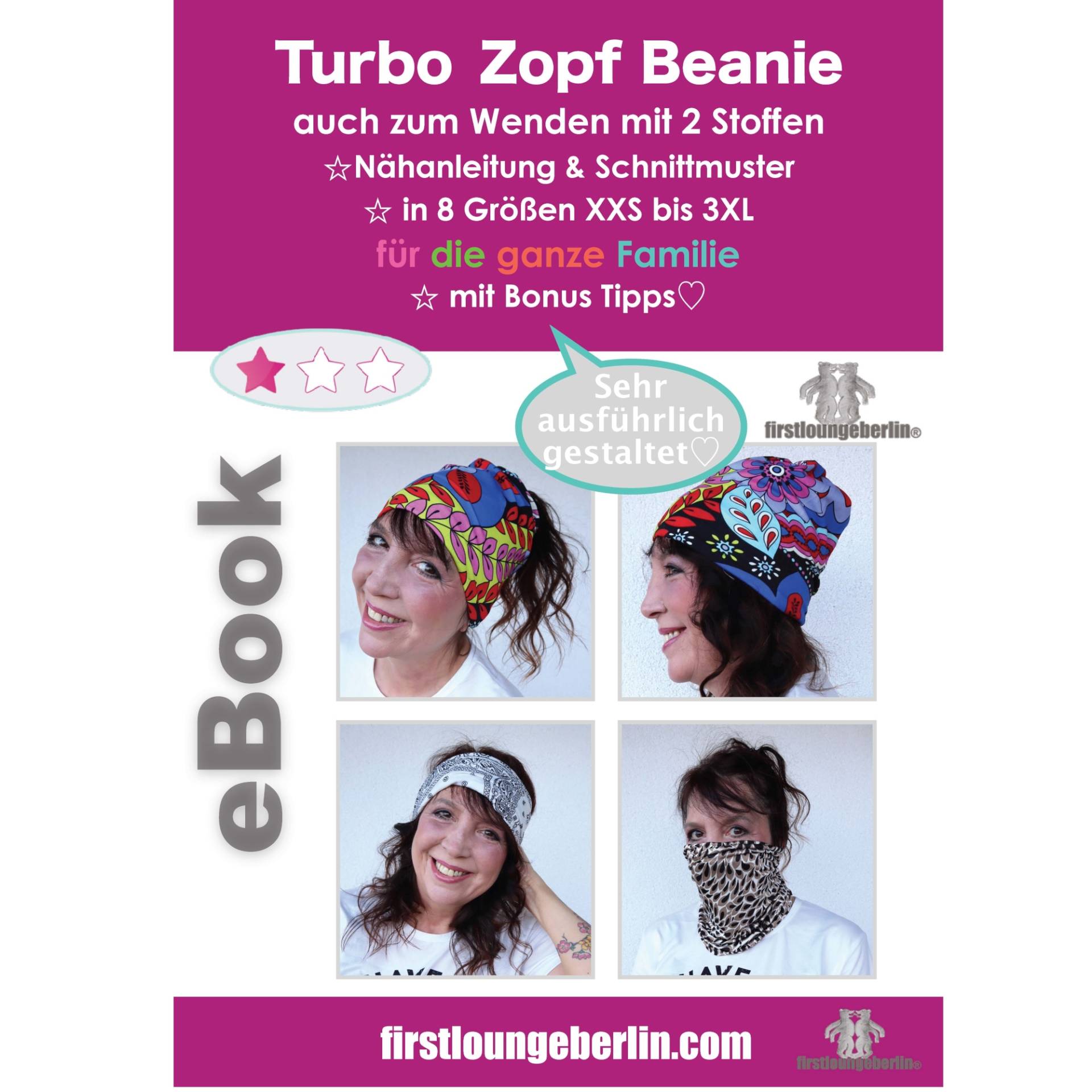 E-Book Firstlounge Berlin Turbo Zopf Beanie von Stoffe Hemmers