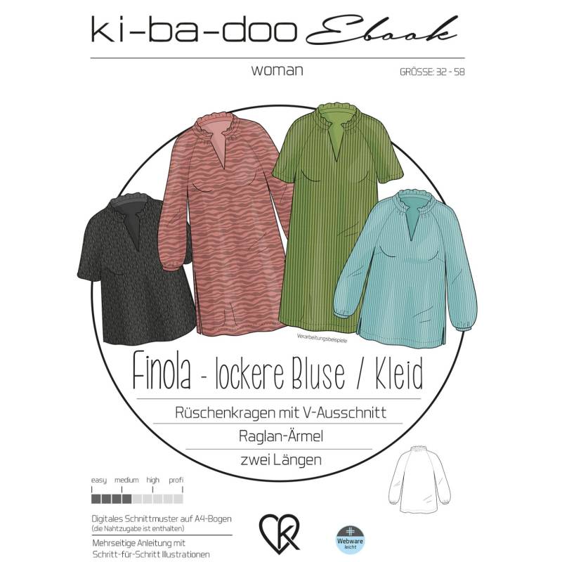 E-Book Ki-Ba-Doo Damen-Bluse/Kleid Finola von Stoffe Hemmers