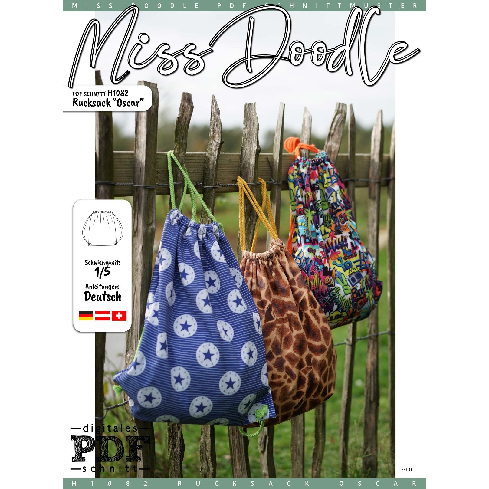 E-Book Miss Doodle H1082 Rucksack Oscar von Stoffe Hemmers