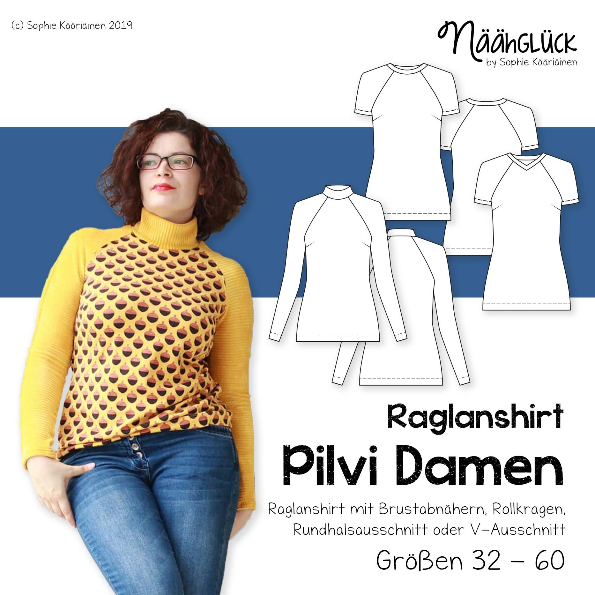 E-Book Näähglück Raglanshirt Damen Pilvi E-Book Näähglück Raglanshirt Damen Pilvi von Stoffe Hemmers