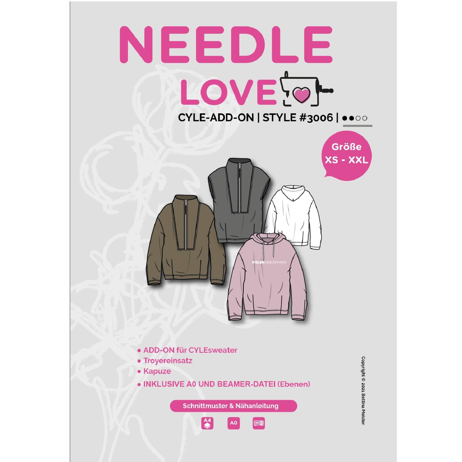 E-Book Needle Love Pullover CYLEsweater Add On von Stoffe Hemmers