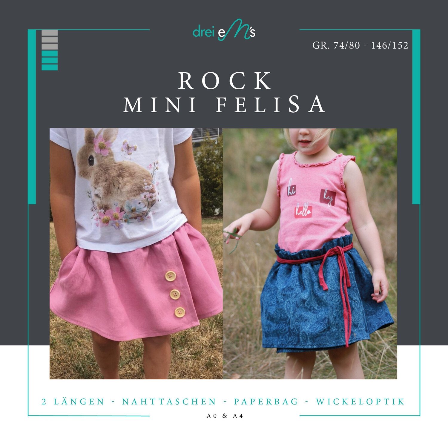 E-Book drei eM's Kinderrock Mini Felisa von Stoffe Hemmers