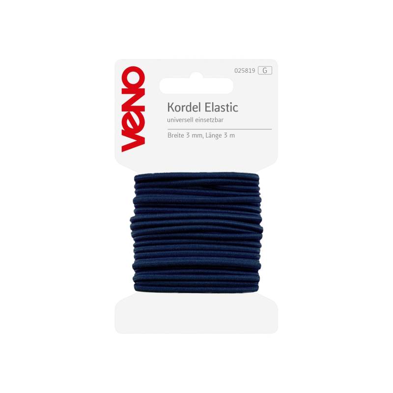 Elastic-Kordel 3 mm, 3 Meter, dunkelblau von Stoffe Hemmers