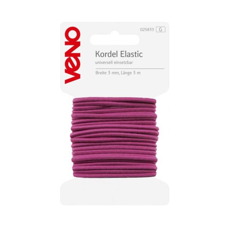 Elastic-Kordel 3 mm, 3 Meter, fuchsia von Stoffe Hemmers