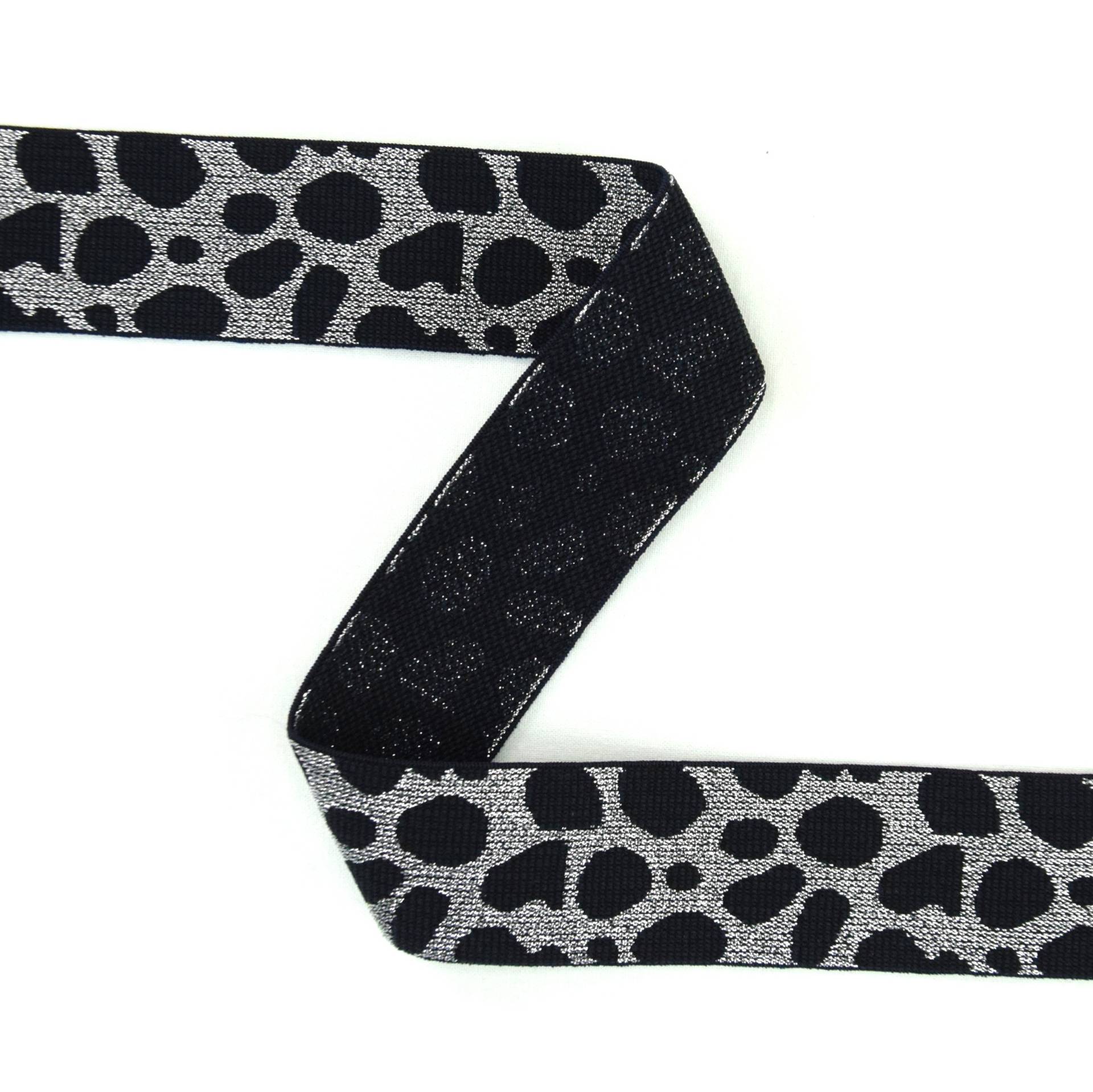 Elastikband Leopard, silber von Stoffe Hemmers