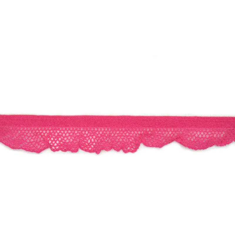 Elastisches Rüschenband, pink von Stoffe Hemmers