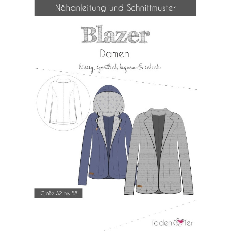 Fadenkäfer Blazer Damen Papierschnittmuster von Stoffe Hemmers