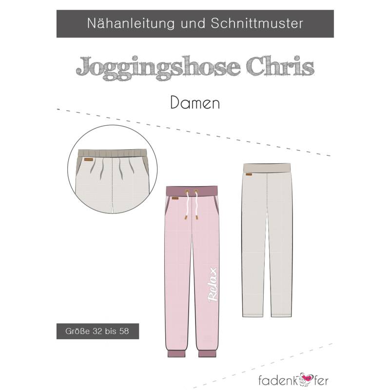 Fadenkäfer Jogginghose Chris Damen Papierschnittmuster von Stoffe Hemmers