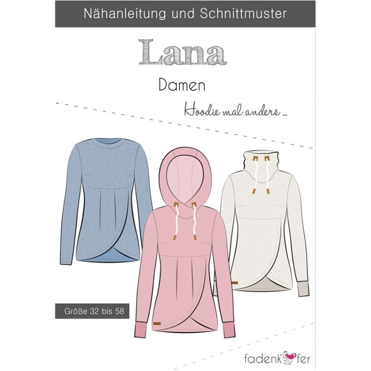 Fadenkäfer Lana Hoodie Damen Papierschnittmuster von Stoffe Hemmers