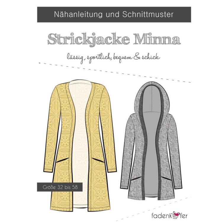 Fadenkäfer Minna Strickjacke Damen Papierschnittmuster von Stoffe Hemmers