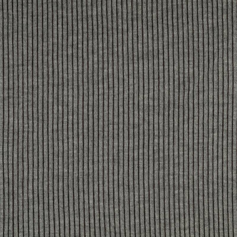 Feinstrickstoff Stripes, grau von Stoffe Hemmers