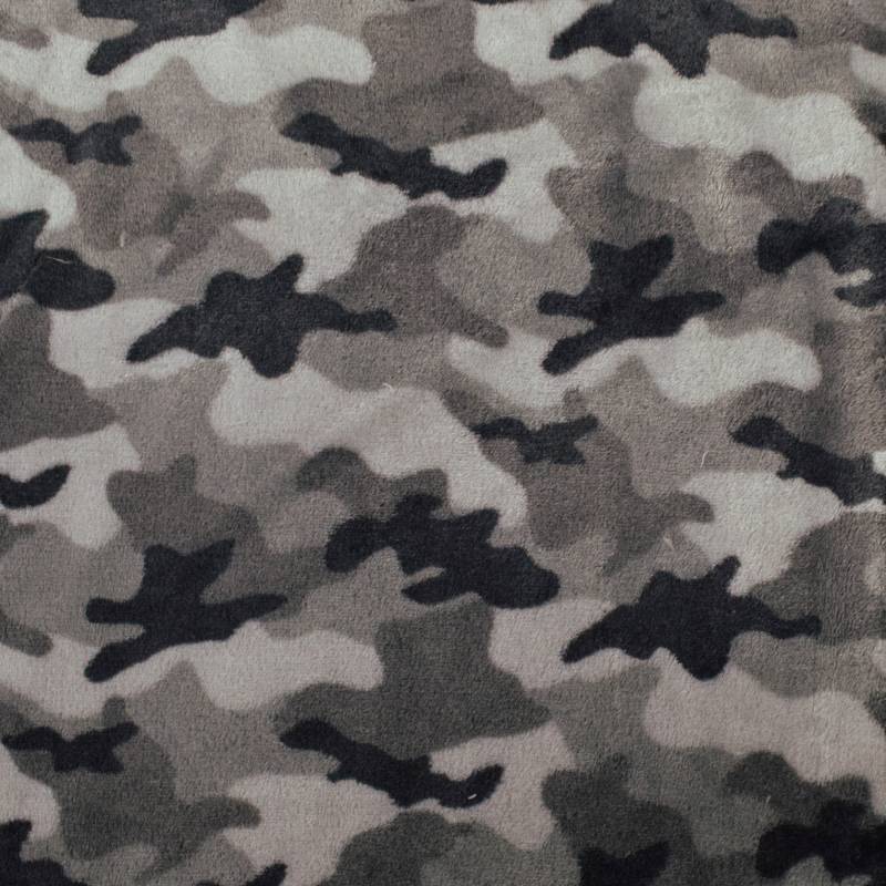 Flanell Fleece Camouflage, hellgrau von Stoffe Hemmers