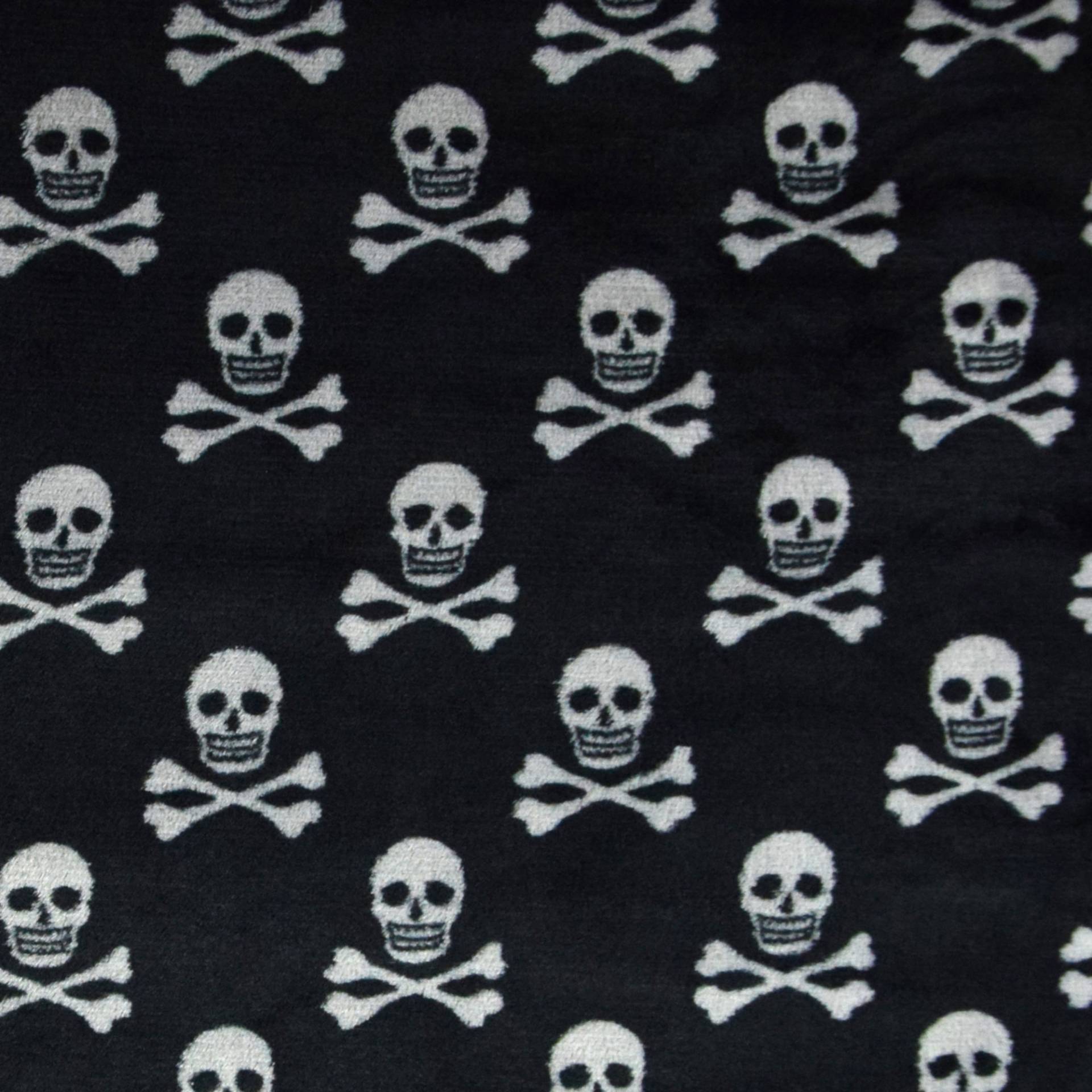 Flanell Fleece Skulls, schwarz von Stoffe Hemmers